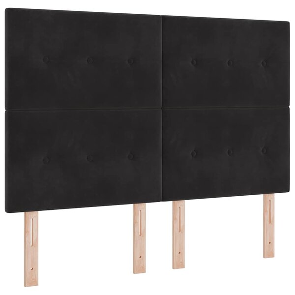Postel s boxspringem s čelo Černý 200 x 140 cm samet 3340930