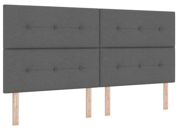 Postel s boxspringem s polštářem Tmavě šedá 200 x 200 cm textil 3341666
