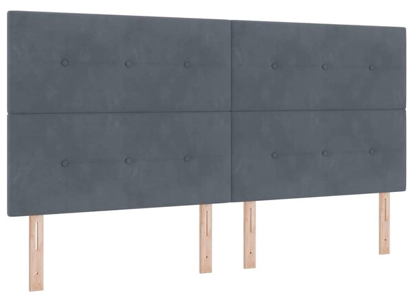 Postel s boxspringem s čelo Tmavě šedá 200 x 200 cm samet 3344964