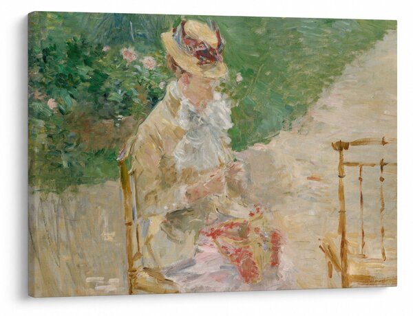 Obraz - Berthe Morisot French, Young Woman Knitting, reprodukce (70x50 cm)