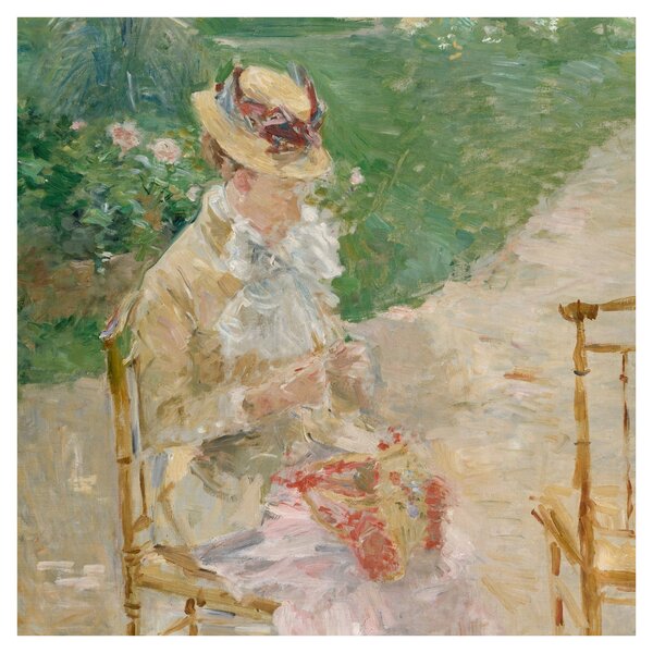 Obraz - Berthe Morisot French, Young Woman Knitting, reprodukce (30x30 cm)