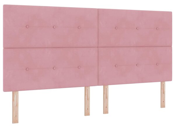 Postel s boxspringem s čelo Růžová 200 x 200 cm samet 3344968