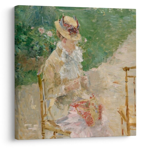 Obraz - Berthe Morisot French, Young Woman Knitting, reprodukce (30x30 cm)