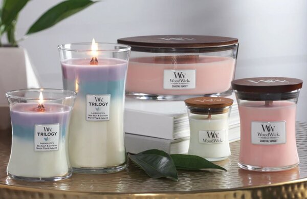 WoodWick Malá vonná svíčka WoodWick, White Tea & Jasmine