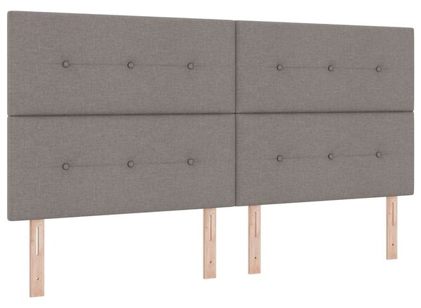 Postel s boxspringem s čelo Taupe 200 x 200 cm textil 3341858