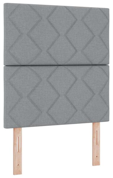 Postel s boxspringem s čelo Světle šedá 80 x 200 cm textil 3344100