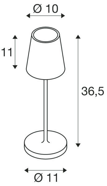 BIG WHITE SLV VINOLINA TWO stolní svítidlo, aku, IP65, 2200/2700/3000 K, TOUCH, červená 1007694