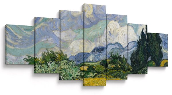 Obraz - Vincent van Gogh, Wheat Field with Cypresses, reprodukce (210x100 cm)