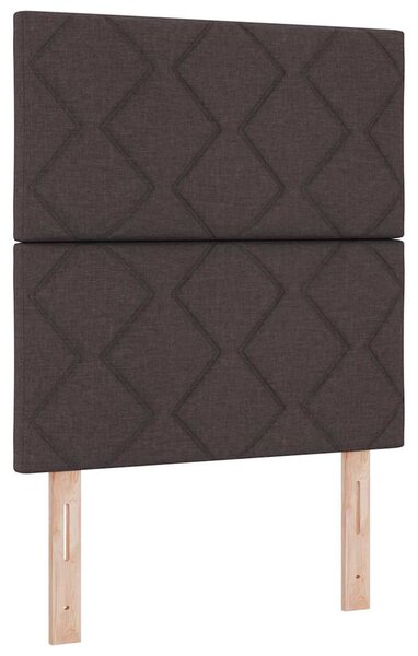 Postel s boxspringem s čelo Tmavě hnědá 80 x 200 cm textil 3341864