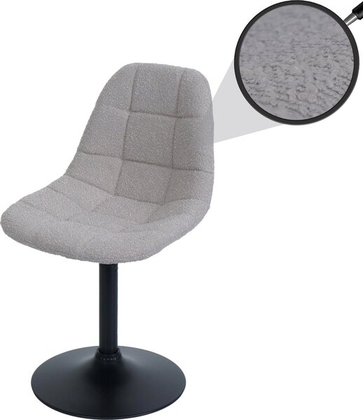 Jídelní židle HWC-A60, kuchyňská otočná židle, ocel Tkanina /textil bouclé (450g/m²) taupe