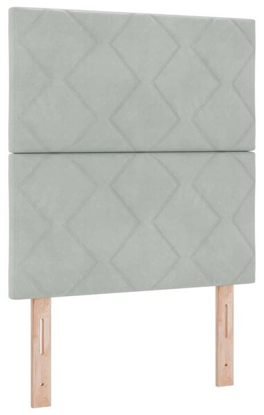 Postel s boxspringem s čelo Světle šedá 200 x 80 cm samet 3344540
