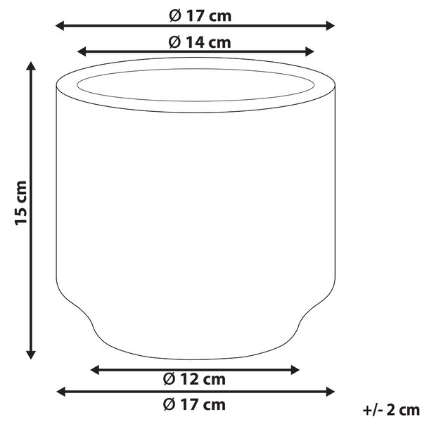 Váza na květiny MYOS Kamenina 15 cm Bílá