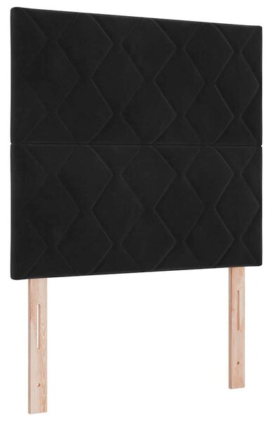 Postel s boxspringem s čelo Černý 90 x 190 cm samet 3339868