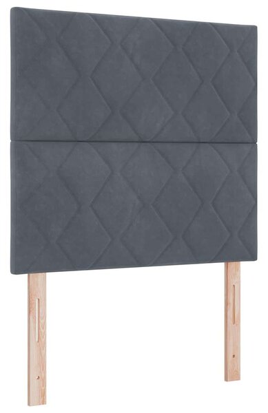 Postel s boxspringem s čelo Tmavě šedá 200 x 90 cm samet 3340965
