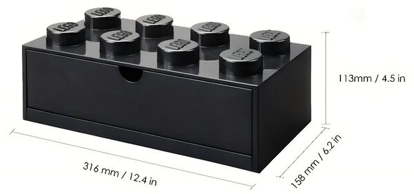 Černý úložný box LEGO® Storage 31,6 x 15,8 cm