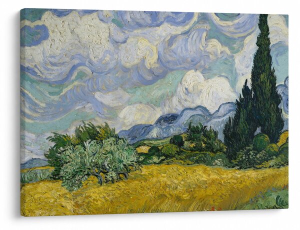Obraz - Vincent van Gogh, Wheat Field with Cypresses, reprodukce (70x50 cm)