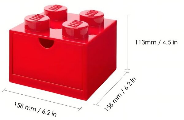 Červený úložný box LEGO® Storage 15,8 x 15,8 cm