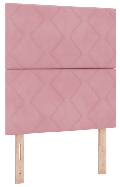Postel s boxspringem s čelo Růžová 200 x 80 cm samet 3340957