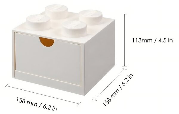 Bílý úložný box LEGO® Storage 15,8 x 15,8 cm