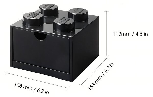 Černý úložný box LEGO® Storage 15,8 x 15,8 cm