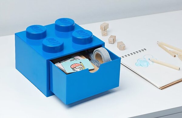 Modrý úložný box LEGO® Storage 15,8 x 15,8 cm