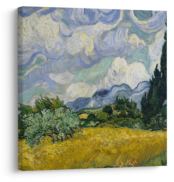 Obraz - Vincent van Gogh, Wheat Field with Cypresses, reprodukce (30x30 cm)