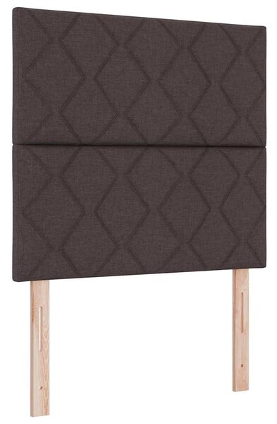 Postel s boxspringem s čelo Tmavě hnědá 200 x 100 cm textil 3341696