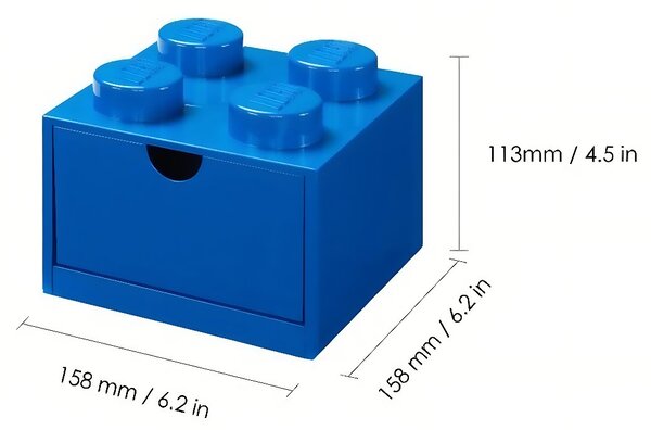 Modrý úložný box LEGO® Storage 15,8 x 15,8 cm