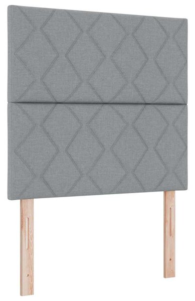 Postel s boxspringem s polštářem Světle šedá 200 x 90 cm textil 3341686