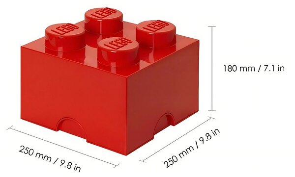 Červený úložný box LEGO® Smart 25 x 25 cm