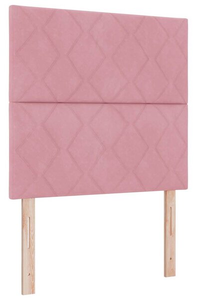 Postel s boxspringem s čelo Růžová 190 x 120 cm samet 3344569