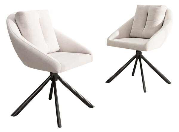 SWeiko jídelní židle sametová židle čalouněná židle otočná židle, prodyšná sametová tkanina, ergonomický design, 2 ks, béžová barva