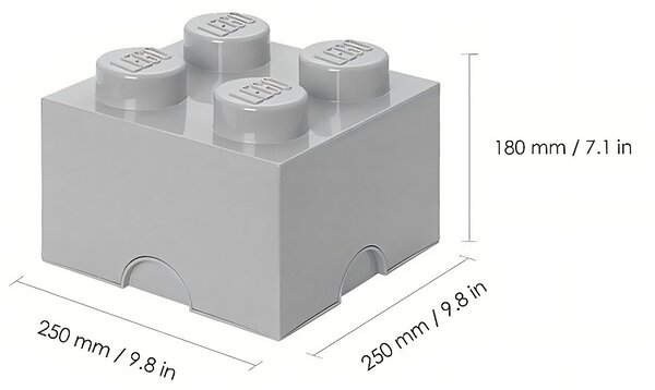 Světle šedý úložný box LEGO® Smart 25 x 25 cm