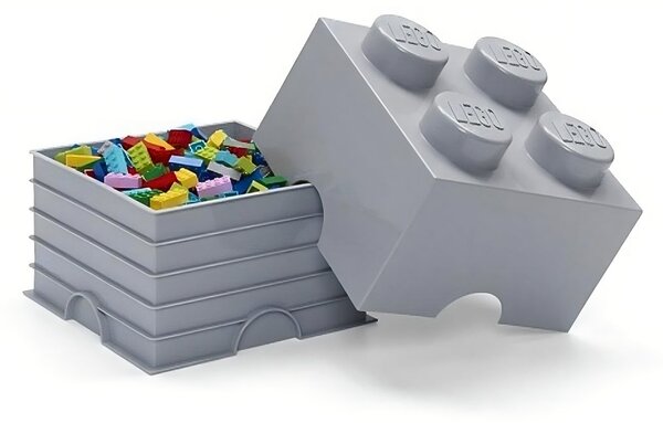 Světle šedý úložný box LEGO® Smart 25 x 25 cm