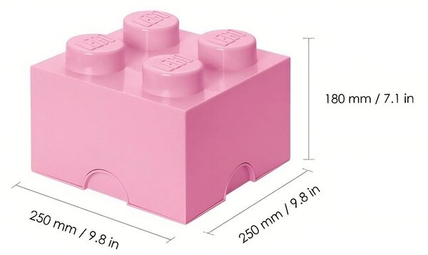 Světle růžový úložný box LEGO® Smart 25 x 25 cm