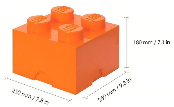 Oranžový úložný box LEGO® Smart 25 x 25 cm