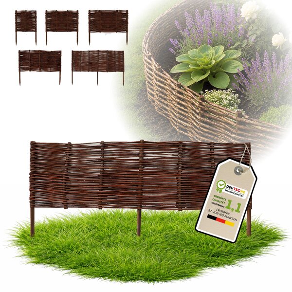 Floranica 1 kus Vrbový plot 20 cm x 100 cm – Zahradní plot z vrbového proutí Palisáda Přírodní oplocení Ohraničení záhonu