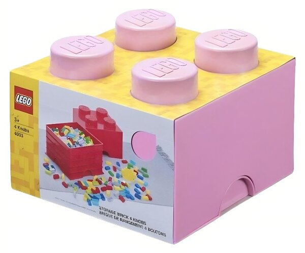 Světle růžový úložný box LEGO® Smart 25 x 25 cm