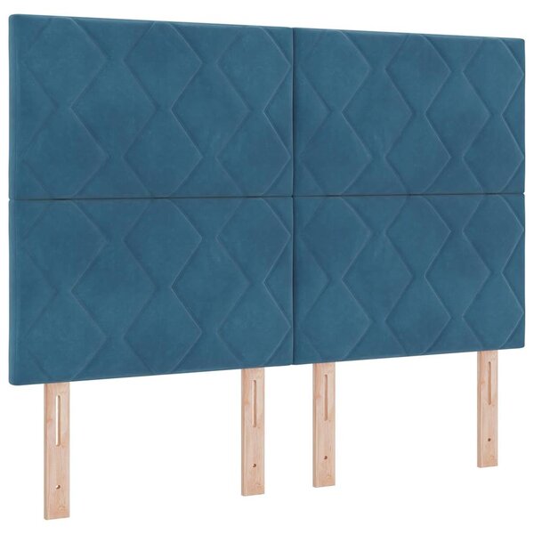 Postel s boxspringem s čelo Tmavě modrá 160 x 200 cm samet 3339912