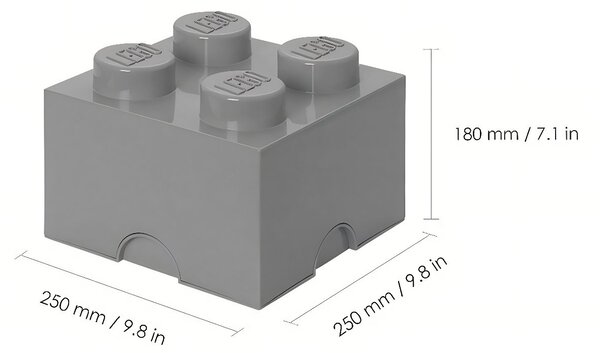 Šedý úložný box LEGO® Smart 25 x 25 cm