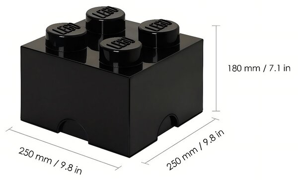 Černý úložný box LEGO® Smart 25 x 25 cm
