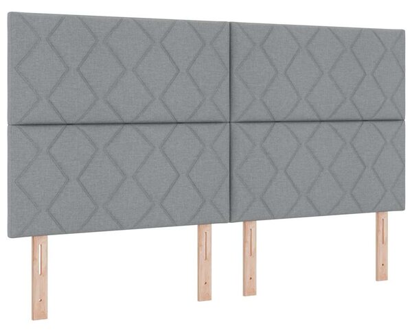 Postel s boxspringem s čelo Světle šedá 180 x 200 cm textil 3339714