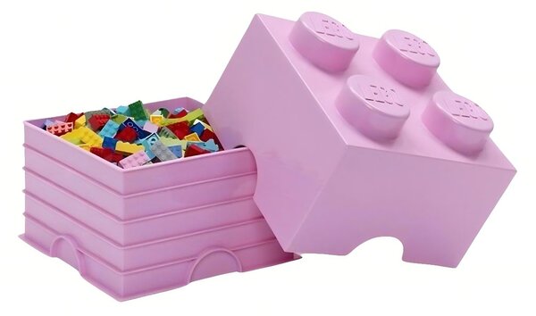 Světle růžový úložný box LEGO® Smart 25 x 25 cm