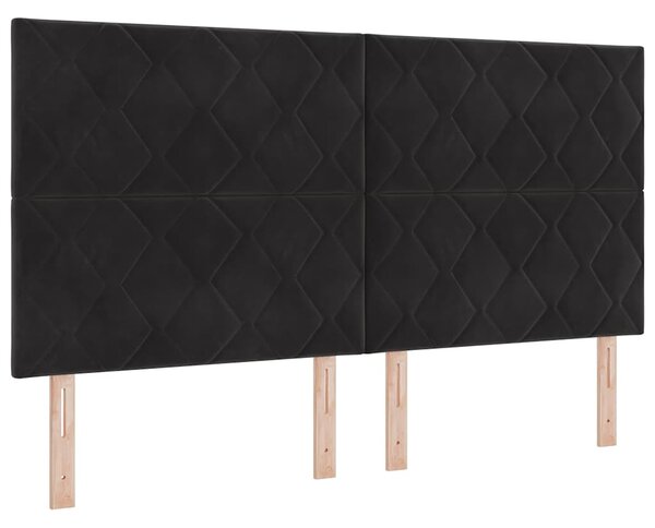 Postel s boxspringem s čelo Černá 180 x 200 cm samet 3345025