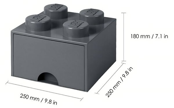 Šedý úložný box LEGO® Storage 25 x 25 cm