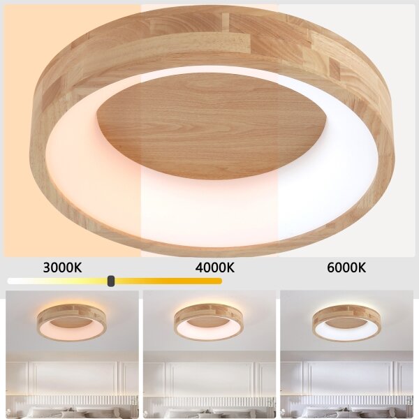 Brilagi-LED Strop. svítidlo FALCON WOOD LED/30W/230V 3000/4000/6000K 45 cm dřevo