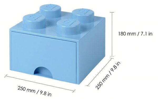 Světle modrý úložný box LEGO® Storage 25 x 25 cm