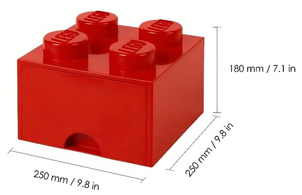 Červený úložný box LEGO® Storage 25 x 25 cm