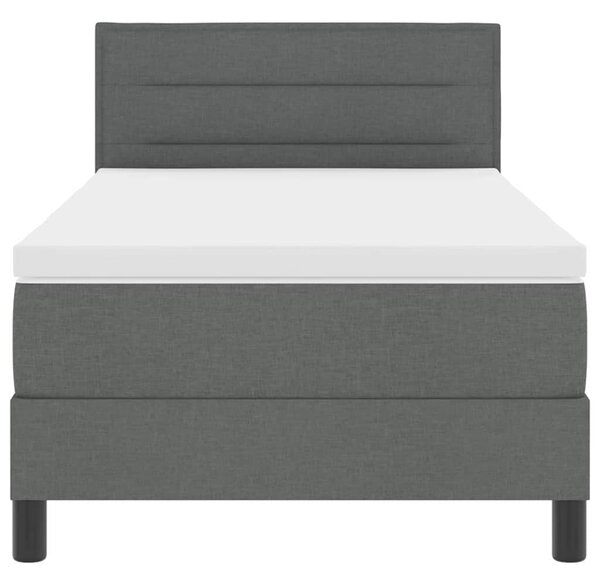 Postel s boxspringem s čelo Tmavě šedá 80 x 200 cm textil 3338567