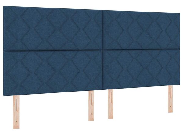 Postel s boxspringem s polštářem Modrá 200 x 200 cm textil 3341734